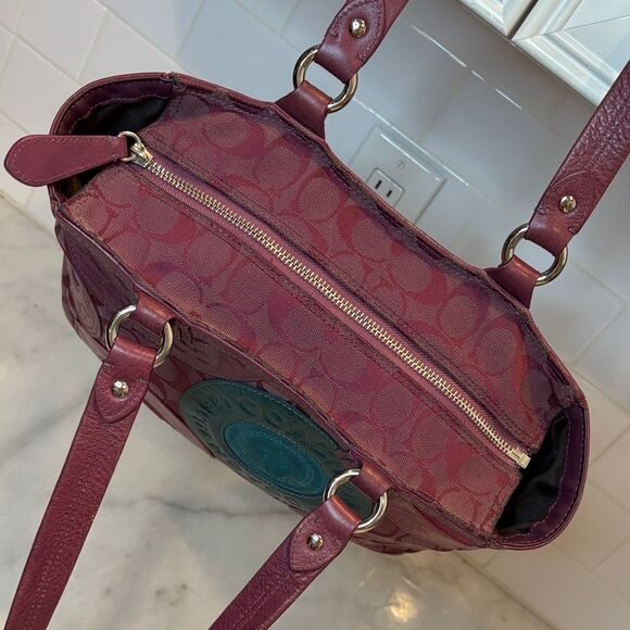 Coach Galaxy Mutlicolor Snap Head Patchwork Tote Shoulder Bag - Picture 11 of 16